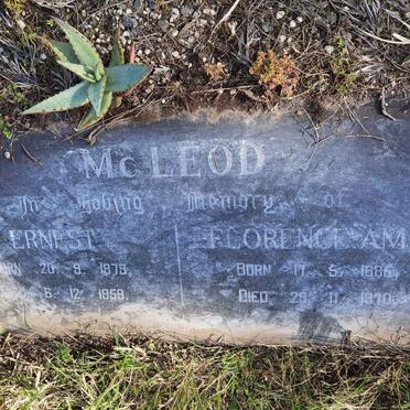 MCLEOD Ernest 1879-1959 &amp; Florence Amy 1886-1970