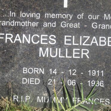 MULLER Frances Elizabeth 1911-1936