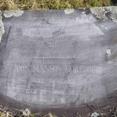 MORTIMER John Manson -1922