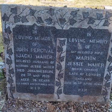 MAHER John Percival -1970 &amp; Marion Jessie CONNOR -1944