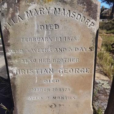 MAASDORP Ella Mary -1878 :: MAASDORP Christian George -1878