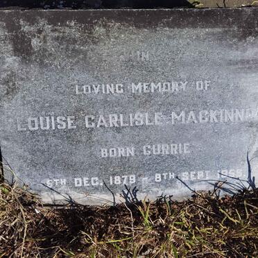MACKINNON Louise Carlisle nee CURRIE 1879-1956