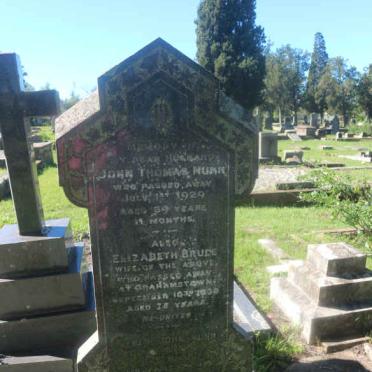 NUNN John Thomas -1929 &amp; Elizabeth Bruce -1936 :: NUNN John ?