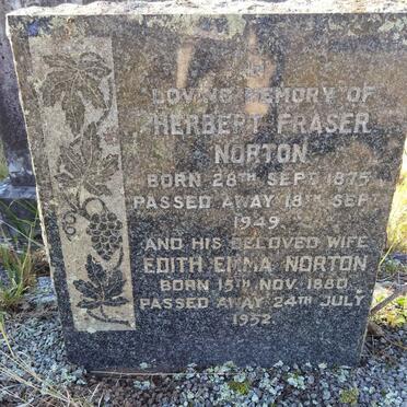 NORTON Herbert Fraser 1875-1949 &amp; Edith Emma 1880-1952