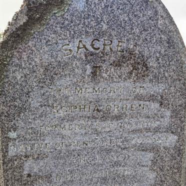 ORREN Sophia formerly LAVIN -1862