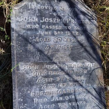 PRESTON John Joseph -1872 &amp; Susan Margaret -1923 :: PRESTON John Joseph -1922