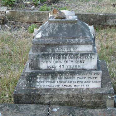 ROEBECK Mary Catherine, de -1887
