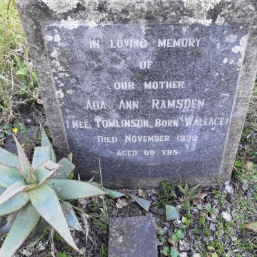 RAMSDEN Ada Ann formerly TOMLINSON nee WALLACE -1939