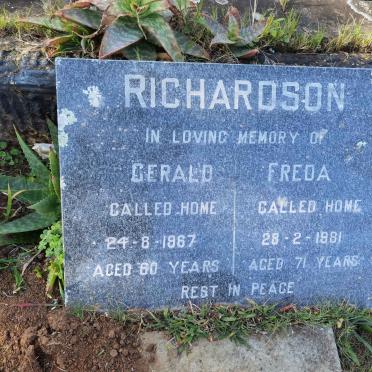RICHARDSON Gerald -1967 &amp; Freda -1981