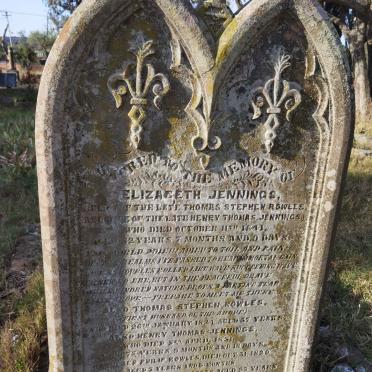 ROWLES Thomas Steven -1824 :: JENNINGS Elizabeth formerly ROWLES -1841 :: JENNINGS Henry Thomas -1851