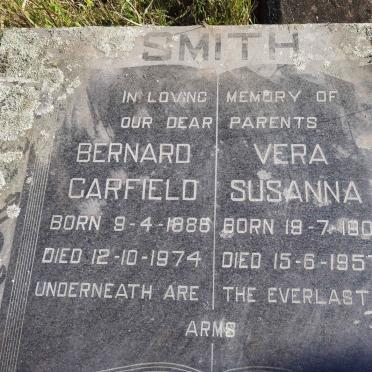 SMITH Bernard Garfield 1886-1974 &amp; Vera Susanna 1902-1957