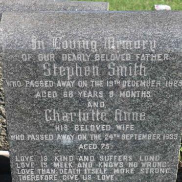 SMITH Stephen -1925 &amp; Charlotte Anne -1933