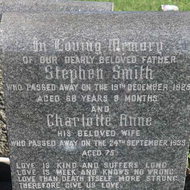 SMITH Stephen -1925 &amp; Charlotte Anne -1933