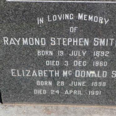 SMITH Raymond Stephen 1892-1960 &amp; Elizabeth McDONALD 1898-1991