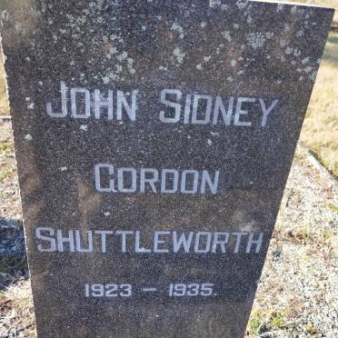 SHUTTLEWORTH John Sidney Gordon 1923-1935