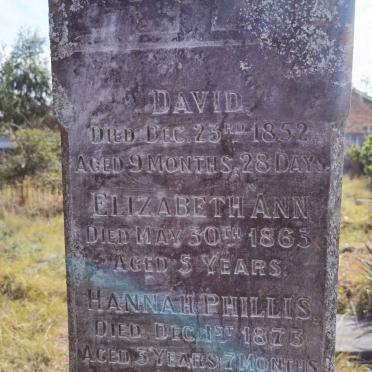 SAMPSON David -1852 :: SAMPSON Elizabeth Ann -1863 :: SAMPSON Hannah Phillis -1873 _3