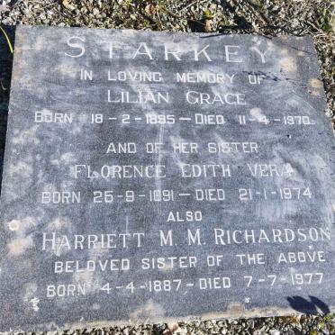 STARKEY Lilian Grace 1895-1970 :: STARKEY Florence Edith Vera 1891-1974 :: RICHARDSON Harriett M.M. 1887-1977
