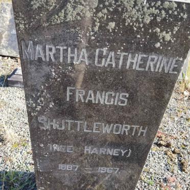 SHUTTLEWORTH Martha Catherine Francis nee HARNEY 1887-1967