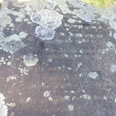 SANDERS ? 18??-187? &amp; Eliza 18??-1906 :: SANDERS Alexander 1851-1852
