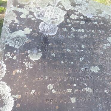 SANDERS ? 18??-187? &amp; Eliza 18??-1906 :: SANDERS Alexander 1851-1852