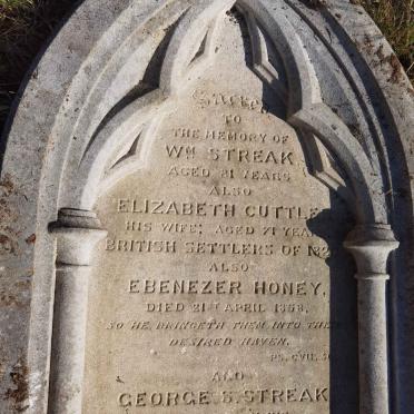 STREAK William & Elizabeth CUTTLER :: HONEY Ebenezer -1858 :: STREAK George S. :: STREAK Harriet B. :: STREAK Charles E. _1