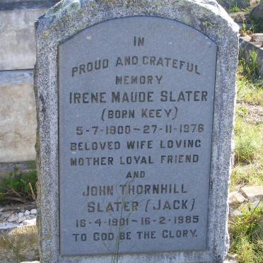 SLATER John Thornhill  1901-1985 &amp; Irene Maud KEEY 1900-1976 