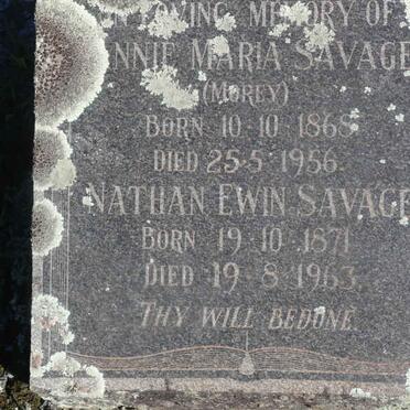SAVAGE Nathan Ewin 1871-1963 &amp; Annie Maria MOREY 1868-1956