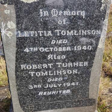 TOMLINSON Robert Turner -1941 &amp; Letitia -1940