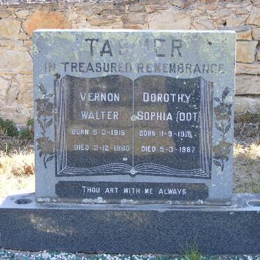 TASMER Vernon Walter 1916-1980 &amp; Dorothy Sophia 1916-1987