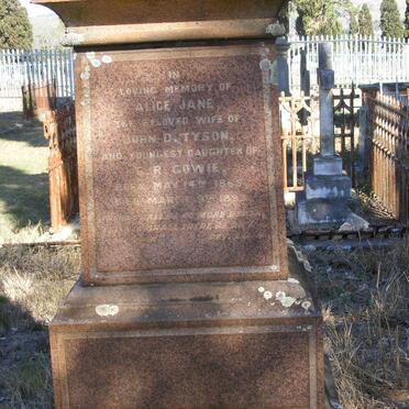 TYSON Alice Jane née GOWIE 1865-1896