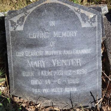 VENTER Mary nee KEMP 1896-1963