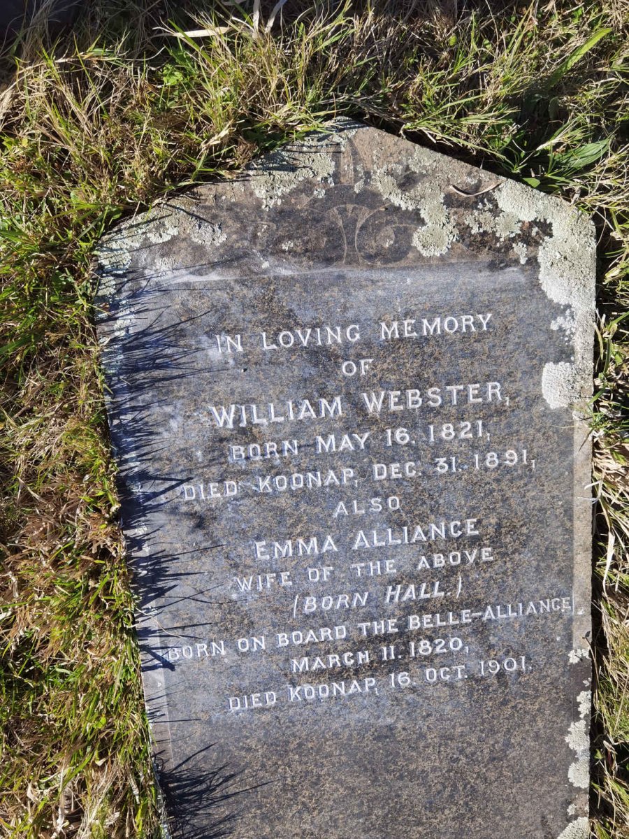 WEBSTER William 1821-1891 &amp; Emma Alliance HALL 1820-1901