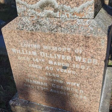 WEBB William Olliver -1887 &amp; Hannah GRAINGER -1886