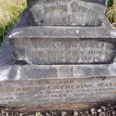 WALKER William 1840-1915 &amp; Elizabeth Catherine 1852-1919
