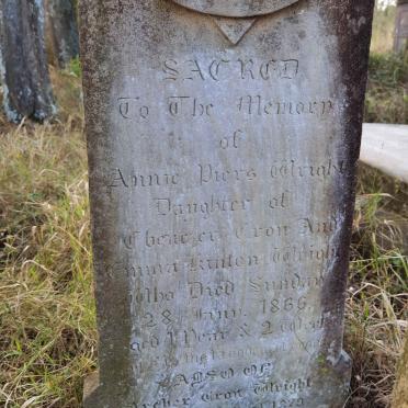 WRIGHT Annie Piers -1866 :: WRIGHT Archer Cron -1829