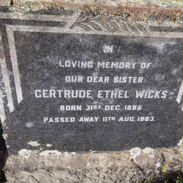WICKS Gertrude Ethel 1895-1963