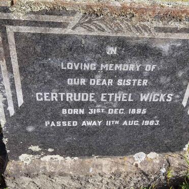 WICKS Gertrude Ethel 1895-1963