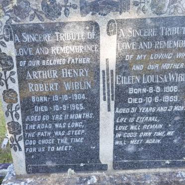 WIBLIN Arthur Henry Robert 1904-1965 &amp; Eileen Louisa 1908-1959