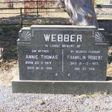 WEBBER Franklin Robert-1972 &amp; Annie Thomas 1914-1994 