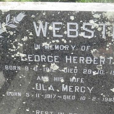 WEBSTER George Herbert 1912-1978 &amp; Ula Mercy 1917-1989