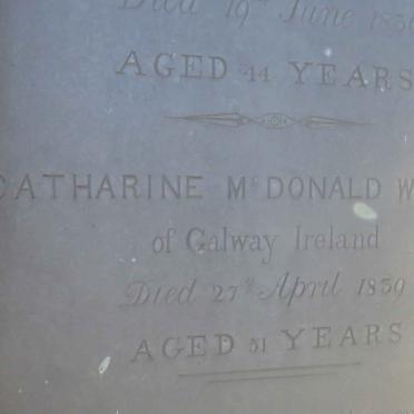 WATHALL William -1830 &amp; Catharine McDonald -1859