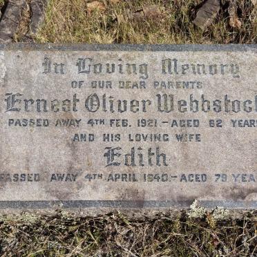 WEBBSTOCK Ernest Oliver -1921 &amp; Edith -1940