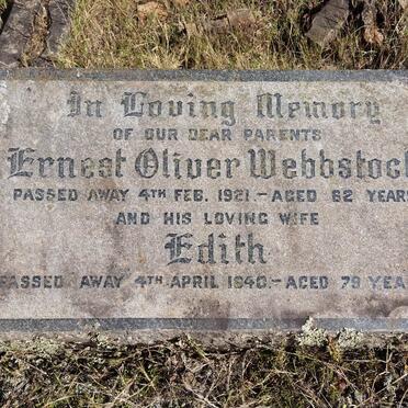 WEBBSTOCK Ernest Oliver -1921 &amp; Edith -1940