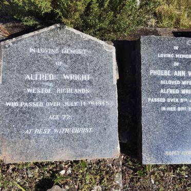 WRIGHT Alfred -1945 &amp; Phoebe Ann -1959