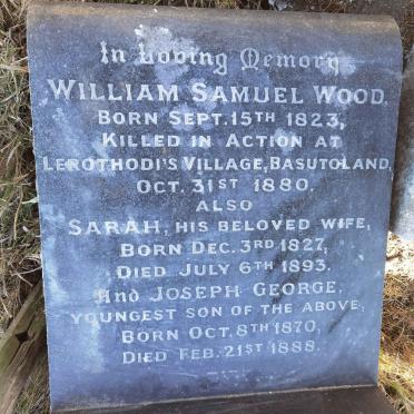 WOOD William Samuel 1823-1880 & Sarah 1827-1893 :: WOOD Joseph George 1870-1888