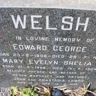 WELSH Edward G. 1909-1971 &amp; Mary E.S. 1909-1984