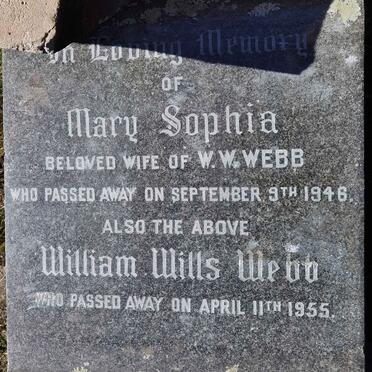 WEBB William Wills -1955 &amp; Mary Sophia -1946