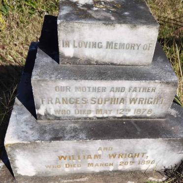 WRIGHT William -1890 &amp; Frances Sophia -1878