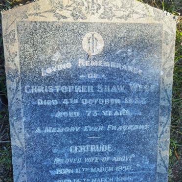 WEBB Christopher Shaw -1927 &amp; Gertrude 1859-1945