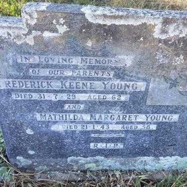 YOUNG Frederick Keene -1929 &amp; Mathilda Margaret -1943